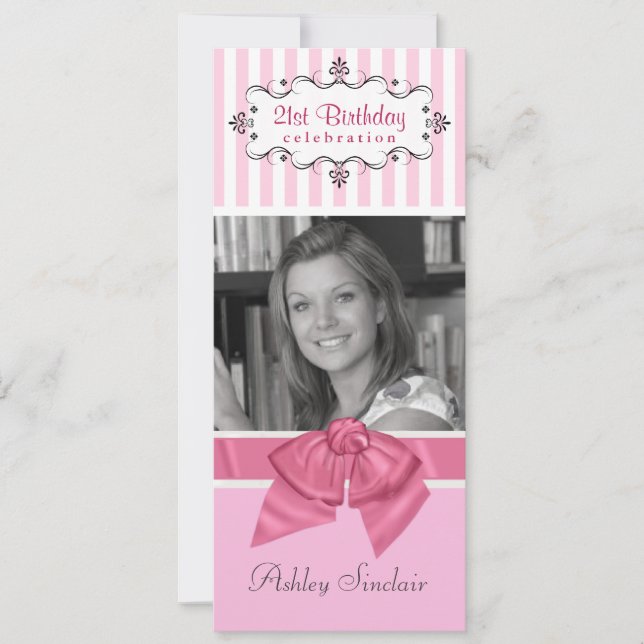 21e anniversaire Invitations avec photo (Devant)