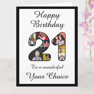 21e anniversaire Joyeux 21 Modèle photo personnali