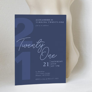 21e anniversaire Moderne minimaliste Invitation ma
