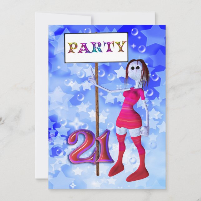21e anniversaire panneau de réception invitation (Devant)