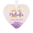 21e anniversaire rose d'or confetti fleurs pourpre