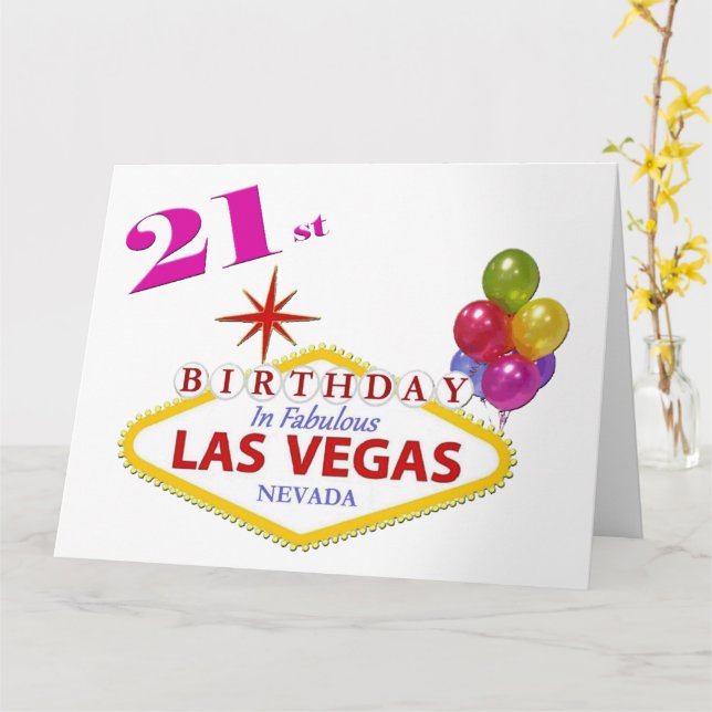 21e Carte d'anniversaire de Las Vegas (Fleur jaune)