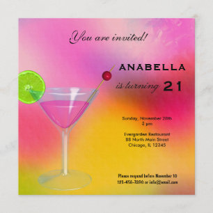 21e Cocktail Invitation Anniversaire
