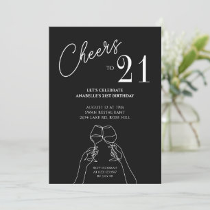 21e fête de joie élégante invitation d'anniversair