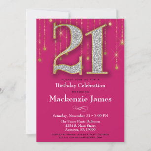 21e Invitation Anniversaire Diamants d'or rose Adu