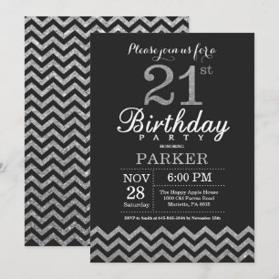 21e Invitation d'anniversaire Parties scintillant