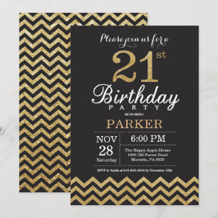21e Invitation d'anniversaire Parties scintillant 