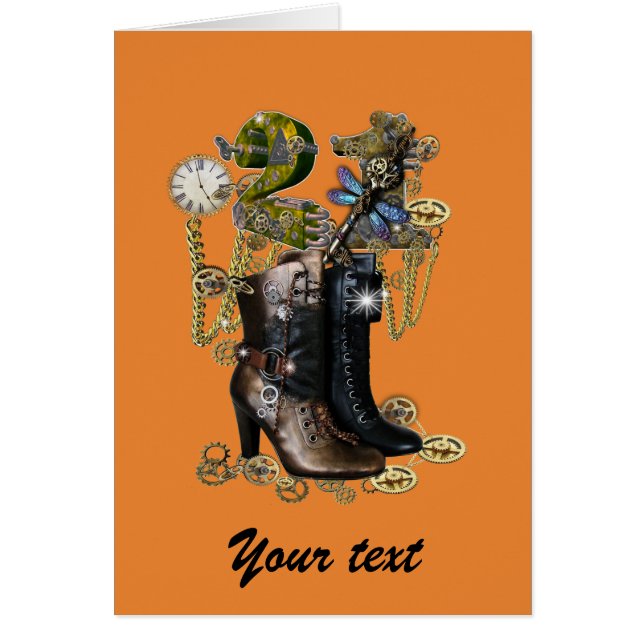 21ème anniversaire fille - Bottes de Steampunk (Devant)