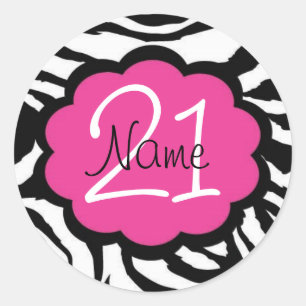 21ème autocollant personnalisé d'anniversaire