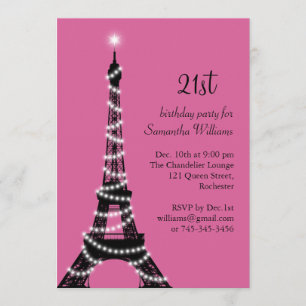 21ème invitation d'anniversaire de Tour Eiffel