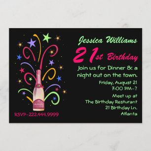 21ème invitation de fête d'anniversaire