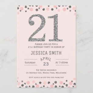 21ème invitation de fête d'anniversaire d'argent
