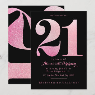 21èmes invitations d'anniversaire de parties