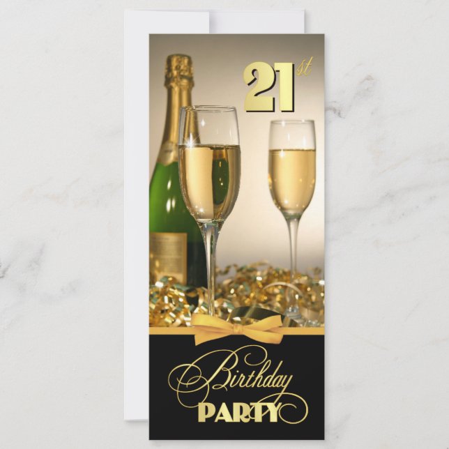 21èmes invitations élégantes de fête (Devant)