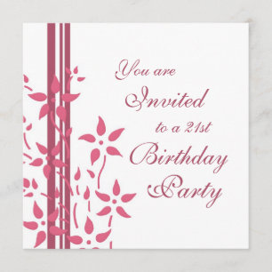 21èmes invitations florales de fête d'anniversaire