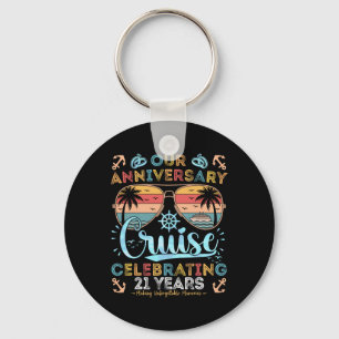 21st Anniversary Cruise Celebrating 21 Years Coupl Keychain