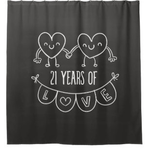 21st Anniversary Gift Chalk Hearts