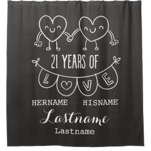 21st Anniversary Gift Chalk Hearts