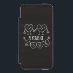 21st Anniversary Gift Chalk Hearts Incipio Watson™ iPhone 5 Wallet Case<br><div class="desc">Cute two doodle hand drawn heart 21st year anniversary design.</div>