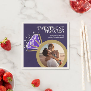 21st anniversary party Iolite purple ring photo  Napkin