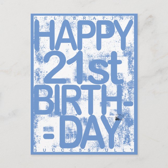 21st Birth Day  Postcard (Front)