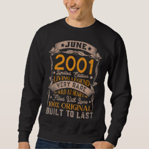 21st Birthday 2001 Years Old Retro Vintage June 2 Sweatshirt
