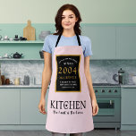 21st Birthday 2004 Name Pink Kitchen Heart Of Home Apron<br><div class="desc">A wonderful birthday design on a pink apron for that special celebration. Easily customize the text using the template provided. Part of the setting standards range of birthday supplies. Great gift for that wonderful chef,  cook or baker.</div>