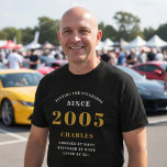 21st Birthday 2005 Personalized Custom Name Black T-Shirt<br><div class="desc">Celebrate turning the big 2-1 with this unique and personalized 21st birthday t-shirt! Perfect for anyone born in 2005, this design proudly declares they are "Setting the Standards" since their birth year. It's a fun and thoughtful gift for a milestone birthday party, family gathering, or just a great way to...</div>