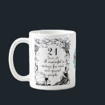 21st Birthday 21 Year Old Vintage Wine Personalize Coffee Mug<br><div class="desc">Personalized 21st birthday celebration heartfelt sincere coffee mug gift. A fine vintage wine with barrels and grape vine create a lovely gift for those 21 year old men and women who mean a lot to you. A unique age milestone mug for family or friends with "A wonderful vintage for wine...</div>