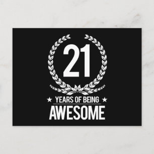 21st Birthday (21 Years Of Being Awesome) Postcard