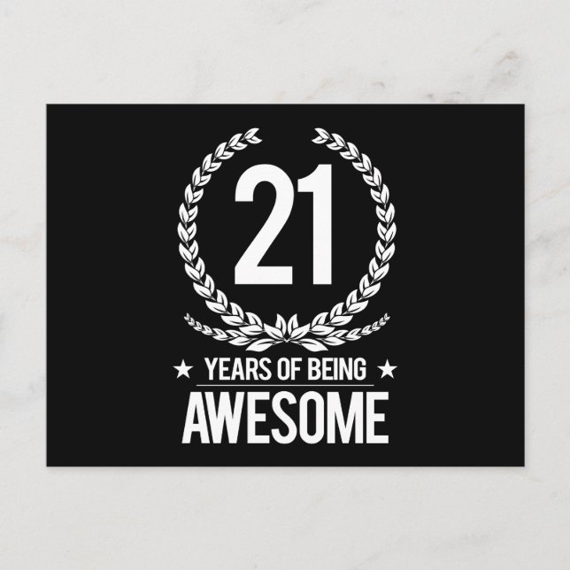 21st Birthday (21 Years Of Being Awesome) Postcard (Front)