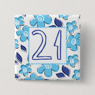 21st Birthday 2 Inch Square Button