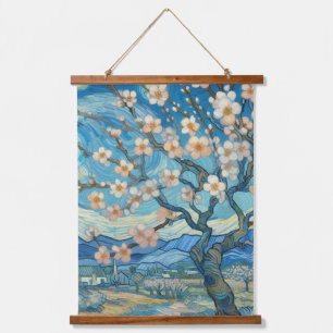 21st Birthday Almond blossom blue-cream  Hanging Tapestry