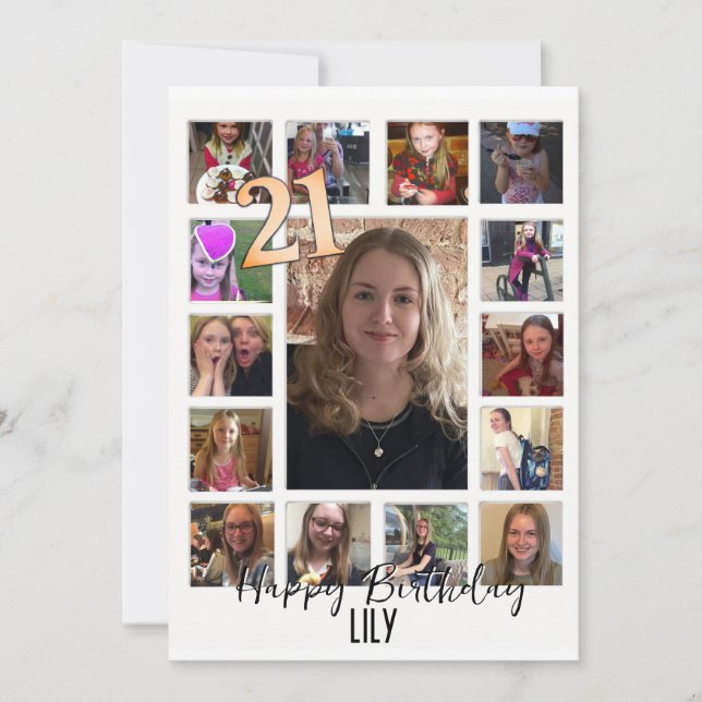 21st Birthday Almond blossom blue-cream Invitation (Front)