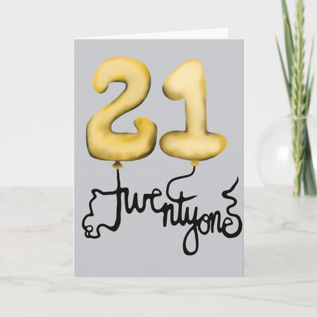 21st Birthday Balloon card (Front)