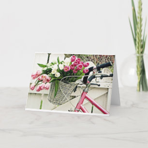 **21st BIRTHDAY** BASKET FILLED WITH ROSES Holiday Card
