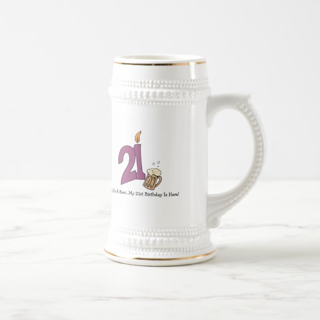 21st Birthday Beer (customizable) Stein (Right)