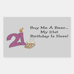 21st Birthday Beer (customizable) Sticker