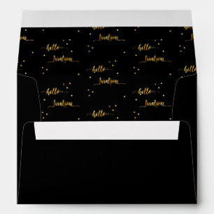 21st birthday black gold hello 21 typography envelope