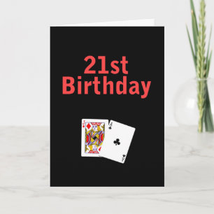 21st Birthday Black Jack Card