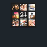 21st birthday black monogram custom photo collage canvas print<br><div class="desc">A unique 21st birthday gift or keepsake, celebrating her life with a collage of 8 of your photos. Add images of her family, friends, pets, hobbies or dream travel destination. Personalize and add a name, age 21 and a date. Grey and white coloured letters. A chic black background. This canvas...</div>