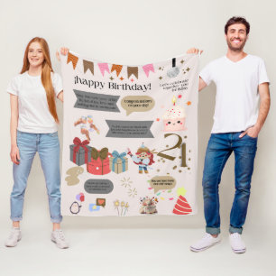 "21st birthday blanket. Woman" Fleece Blanket