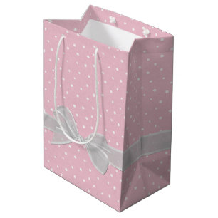 21st Birthday Bow On Polka Dots Medium Gift Bag