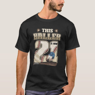 21St Birthday Boys Twenty One Year Old Baseball Pl T-Shirt
