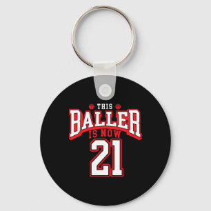 21st Birthday Bysketbyll Lover 21 Years Old Bday  Keychain