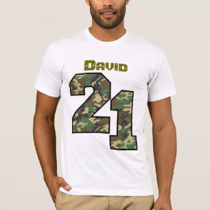 21st Birthday Camo One Year Custom Name V021 T-Shirt