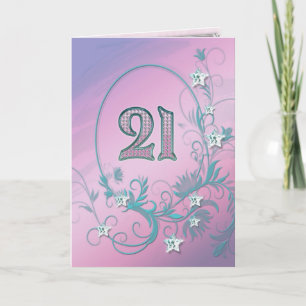 21st Birthday card with diamond stars