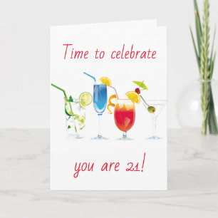 **21st BIRTHDAY** CELEBRATE IT COMES ONLY ONCE! Card