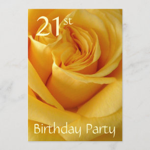 21st Birthday Celebration-Yellow Rose Invitation