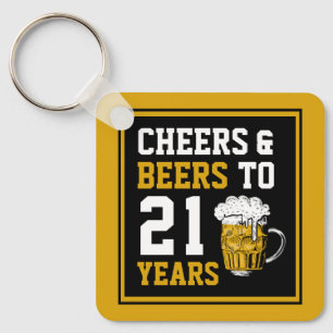 21st Birthday Cheers & Beers to 21 Years Keychain